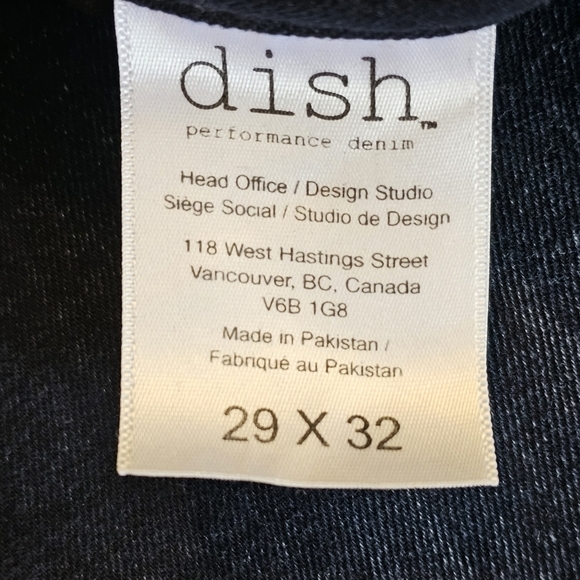 Dish Performance Denim Straight And Narrow Black Organic Cotton Size 29 x 32 - Picture 12 of 16